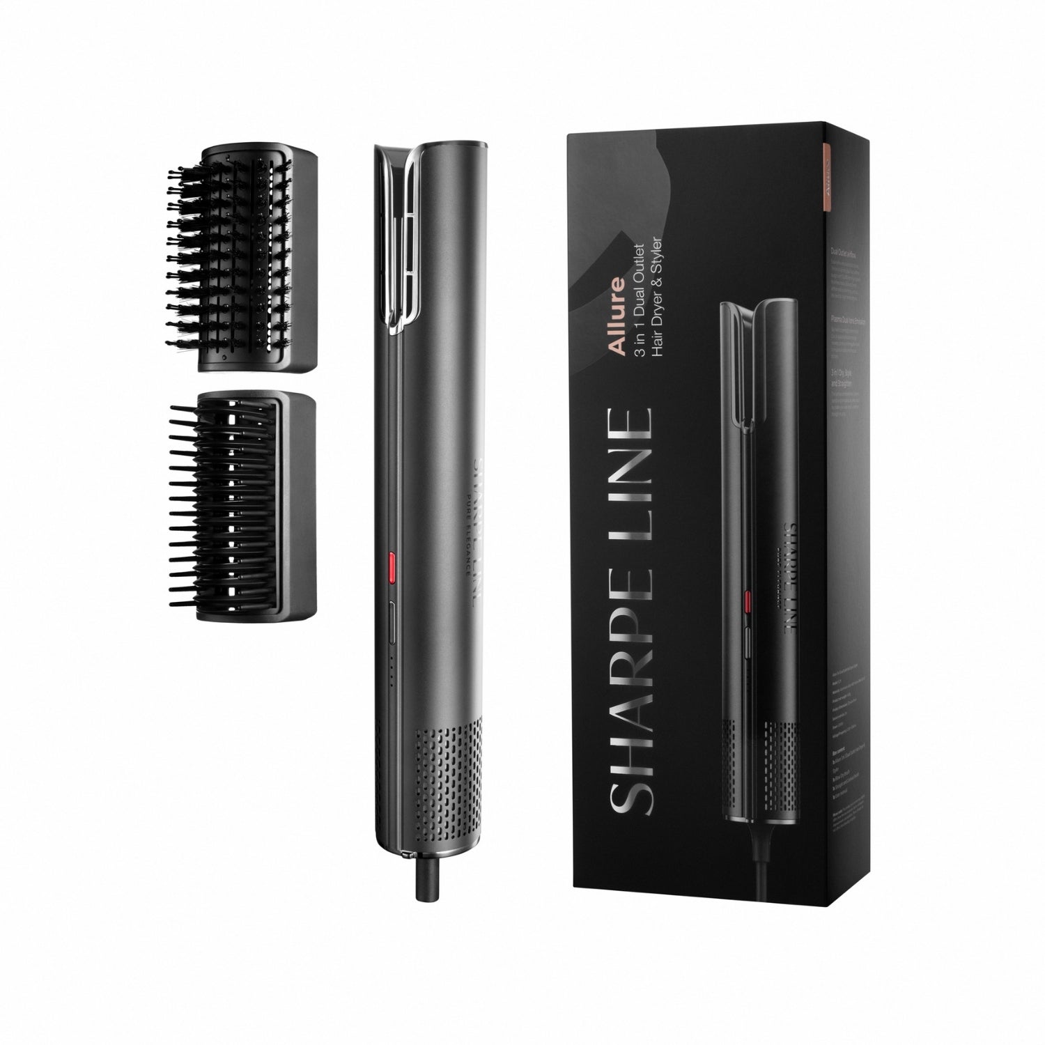 Allure 3-in-1 hair dryer styler accessories included — Sharpe Line UK 